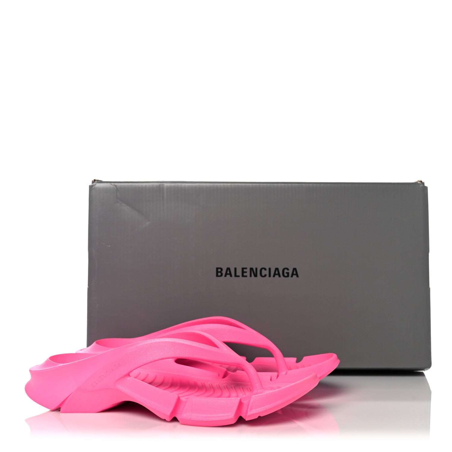 Balenciaga Rubber Womens Mold Thong Sandals 37 Fluo Pink 8 of 8