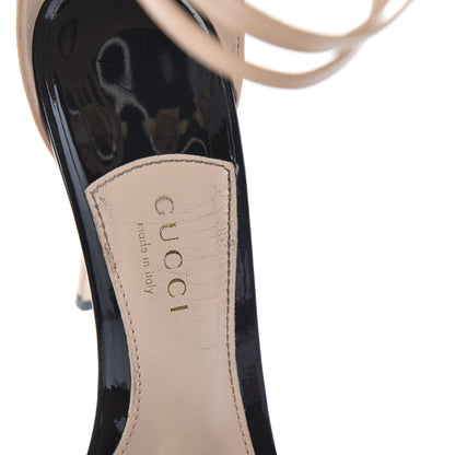 Gucci Vernice Malaga Kid Aneta High Heel Sandals 37 Black Pink Apricot 10 of 11