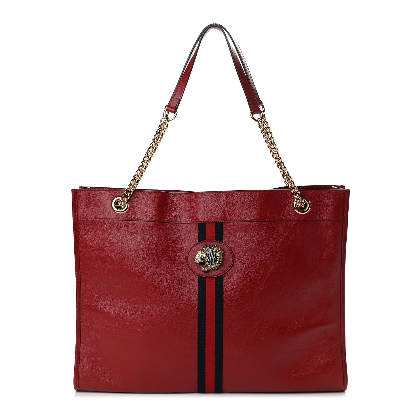 Calfskin Large Rajah Chain Tote Romantic Cherry