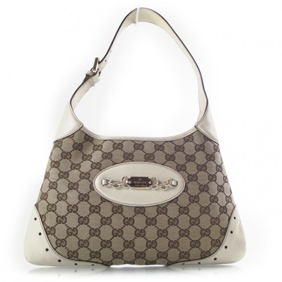 Gucci Monogram Punch Hobo Ivory 1 of 11