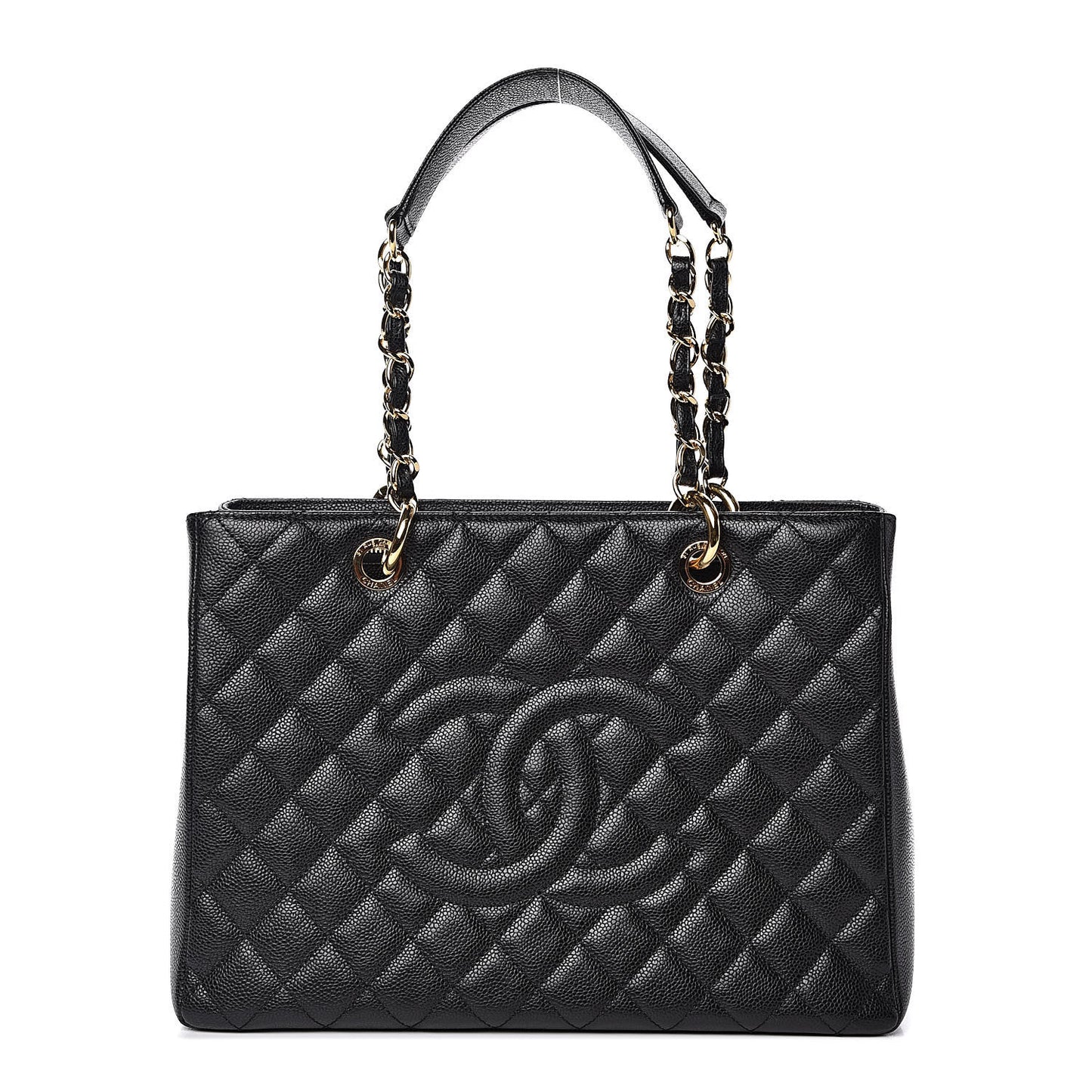 Caviar Quilted Grand Shopping Tote GST Black