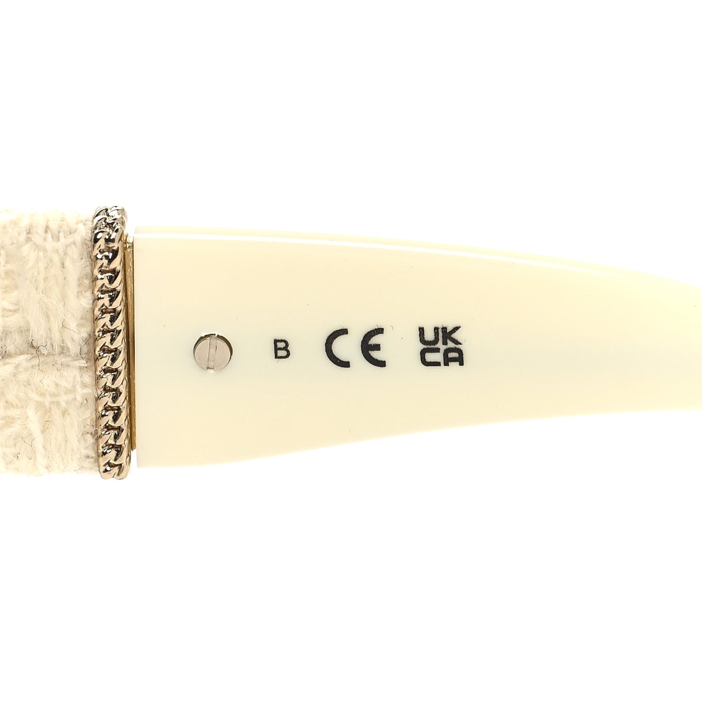Acetate Tweed Wool CC Chain Sunglasses 5513-A White