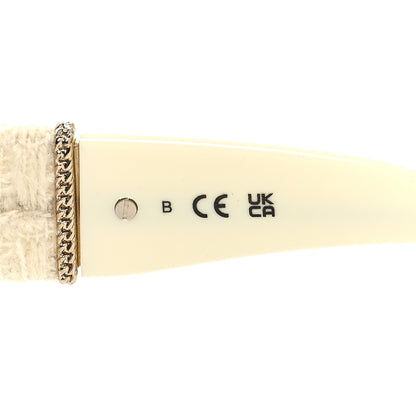 Chanel Acetate Tweed Wool CC Chain Sunglasses 5513-A White 7 of 9