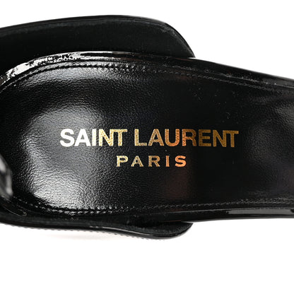 Saint Laurent Patent Calfskin Opyum 110 Sandals 40 Black Gold 7 of 10