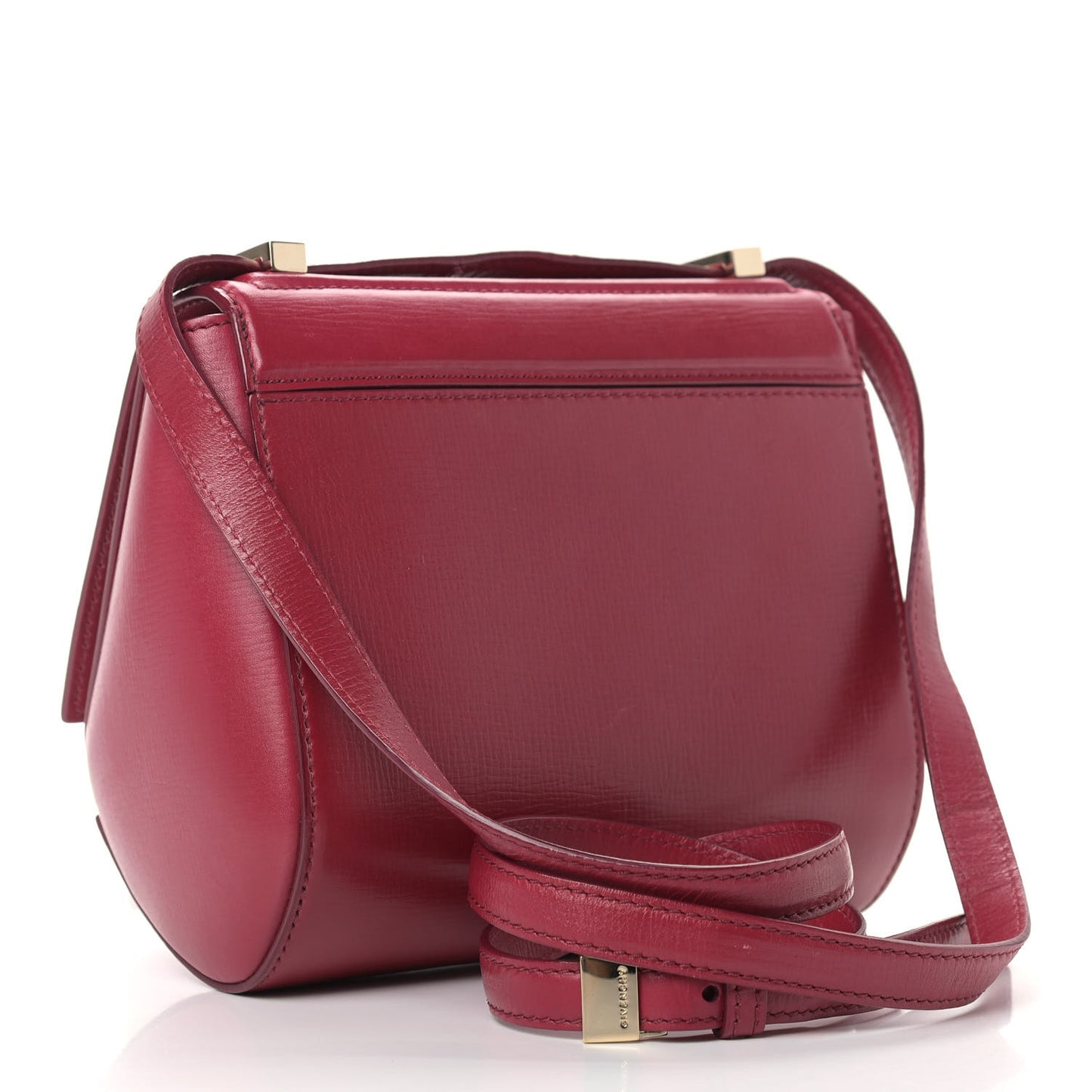 Textured Calfskin Mini Pandora Box Crossbody Bag Magenta
