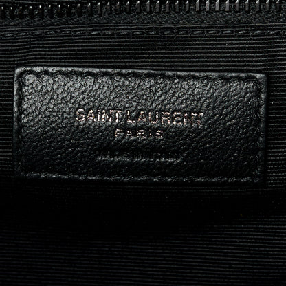Saint Laurent Grain De Poudre Textured Mixed Matelasse Large Triquilt Monogram Monochrome Satchel Black 7 of 11