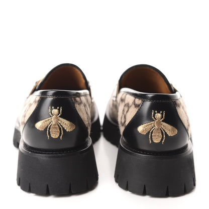 Gucci Covered Wool Cordovan Lux GG Monogram Mens Harald Horsebit Platform Loafers 8.5 Beige Ebony 5 of 10