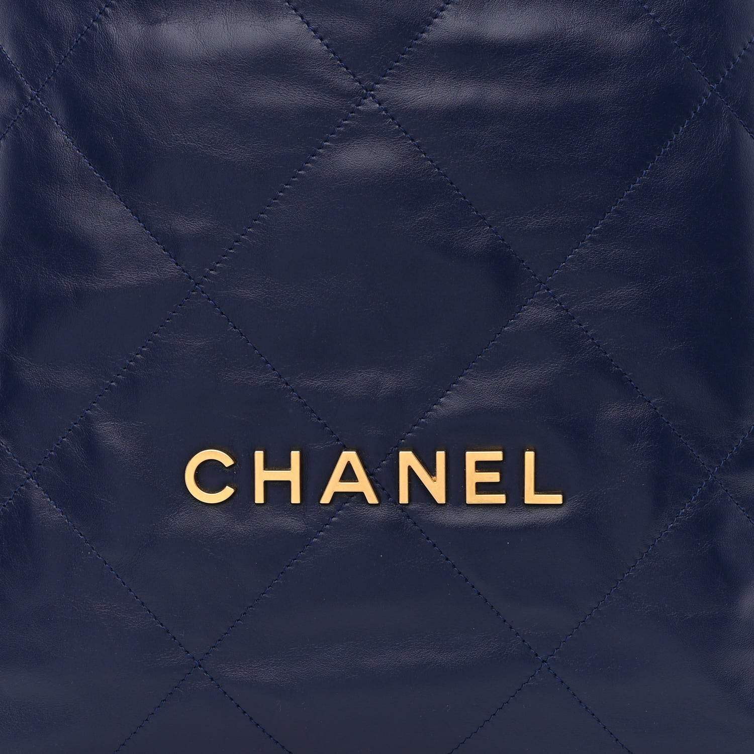 Chanel Shiny Calfskin Quilted Chanel 22 Backpack Navy 9 of 11