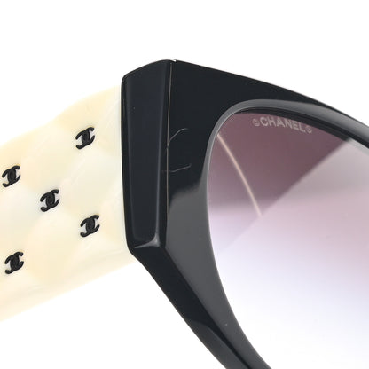 Chanel Acetate Quilted CC Pilot Sunglasses 71465 White Black 10 of 11