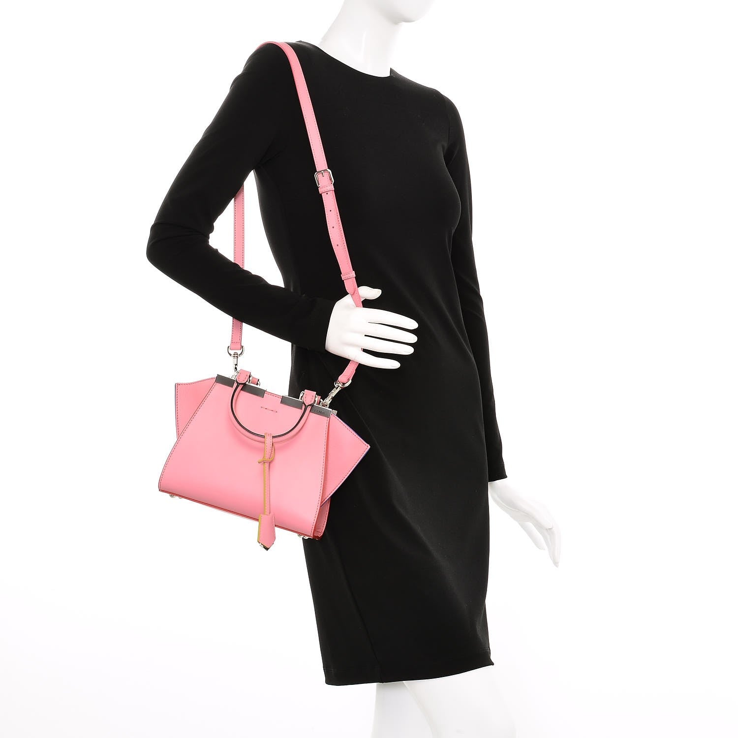 Fendi Vitello Dolce Mini 3jours Tote Pink 2 of 7