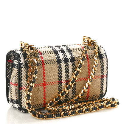 Burberry Calfskin Boucle Check Small Lola Chain Bag Archive Beige 3 of 8