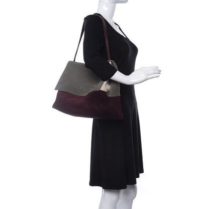 Celine Suede All Soft Shoulder Bag Smoke Burgundy 2 of 9