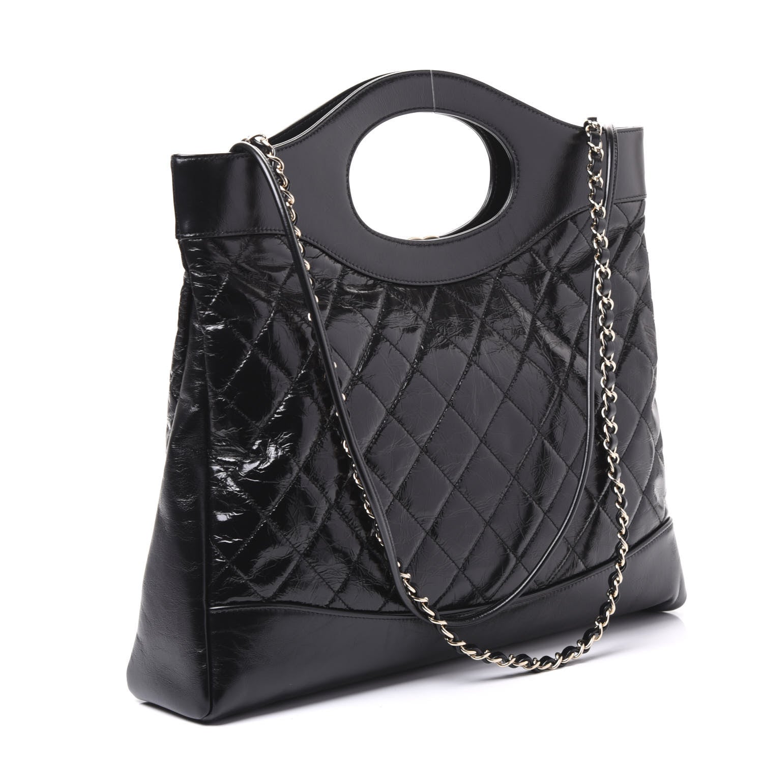 Chanel Aged Calfskin Quilted Large 31 Shopping Bag Black 2 of 10