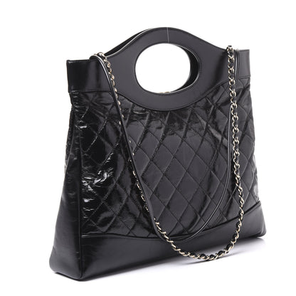 Chanel Aged Calfskin Quilted Large 31 Shopping Bag Black 2 of 10