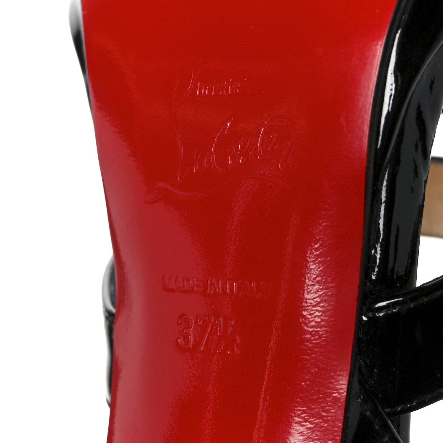 Christian Louboutin Patent Funky 120 Cage Sandals 37.5 Black