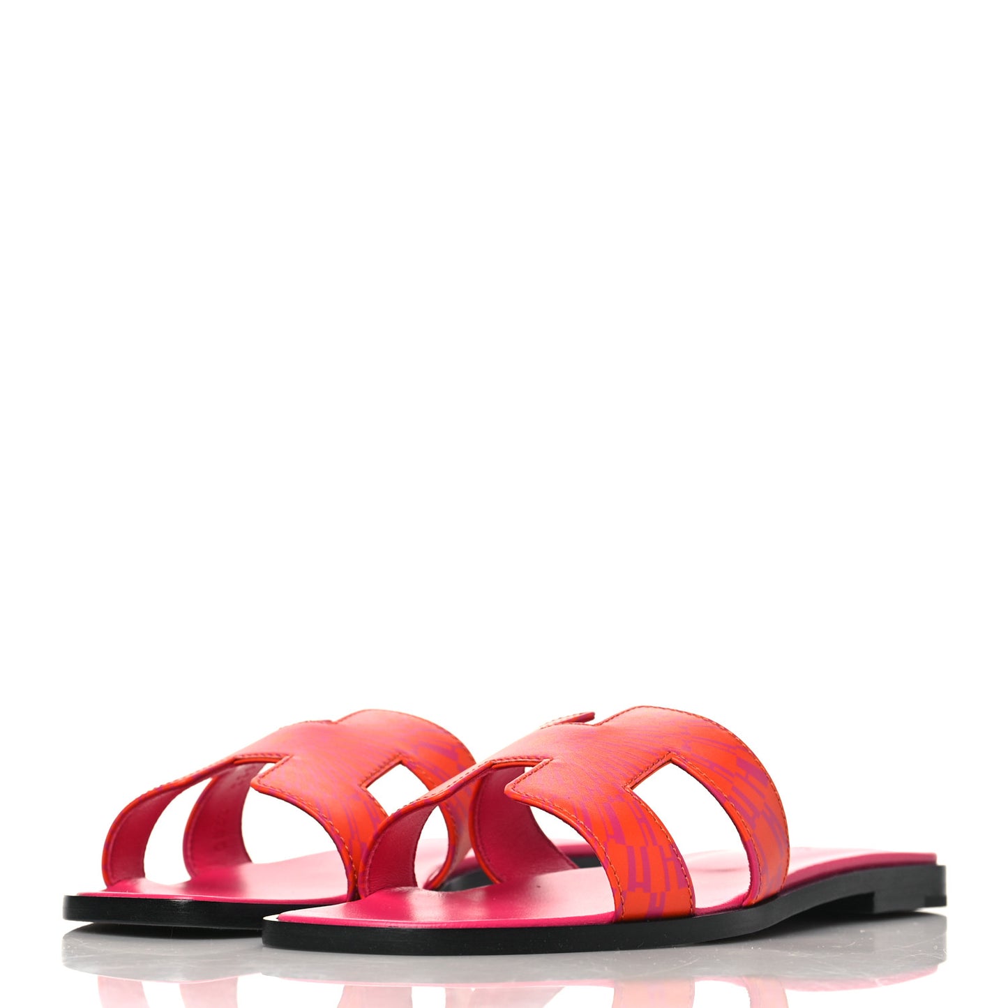 Calfskin Printed Op'H Oran Sandals 38 Orange Rose