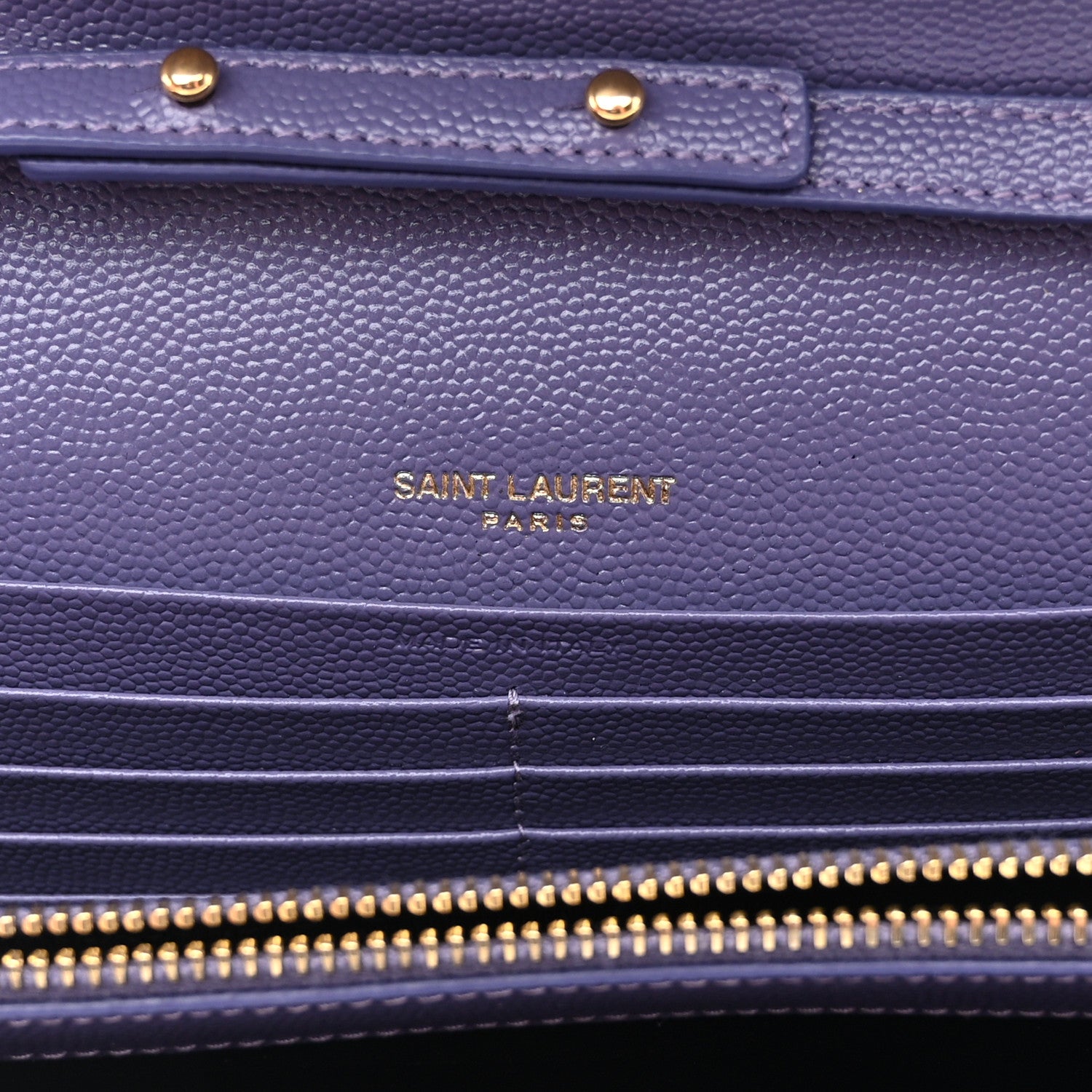 Saint Laurent Grain De Poudre Mixed Matelasse Triquilt Monogram Chain Wallet Dark Wisteria 6 of 10