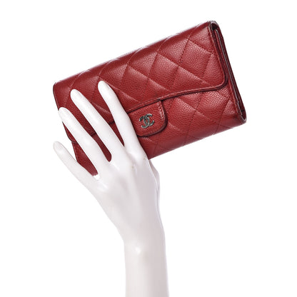 Chanel Caviar Quilted Large Flap Wallet Dark Red 2 of 24