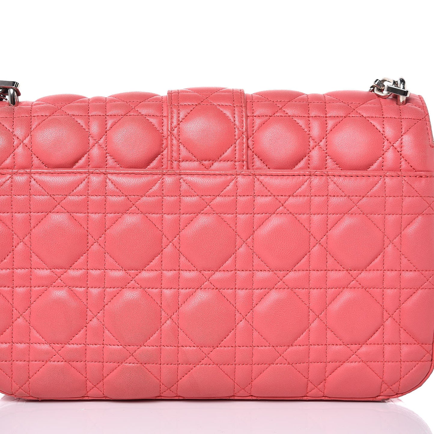 Lambskin Cannage Medium Miss Dior Flap Coral