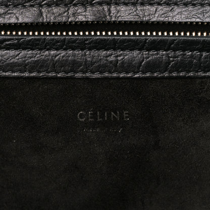 Celine Crocodile Embossed Calfskin Medium Phantom Luggage Black 6 of 10