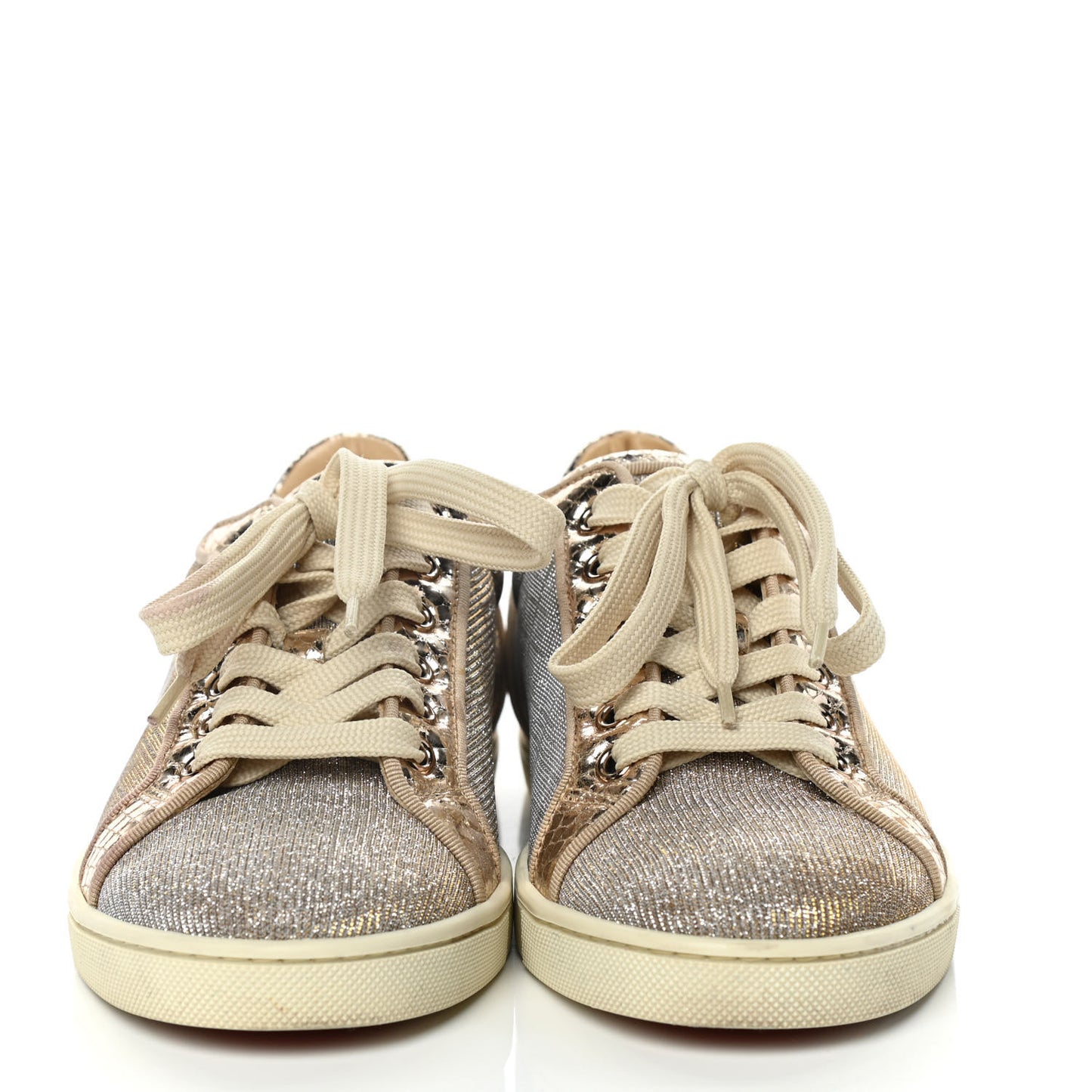 Seava Glitter Lame Flat Sneakers 37.5 Light Gold