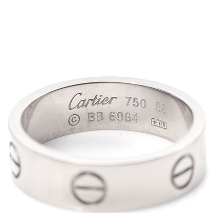 Cartier 18K White Gold 5.5mm LOVE Ring 58 8.25 4 of 5