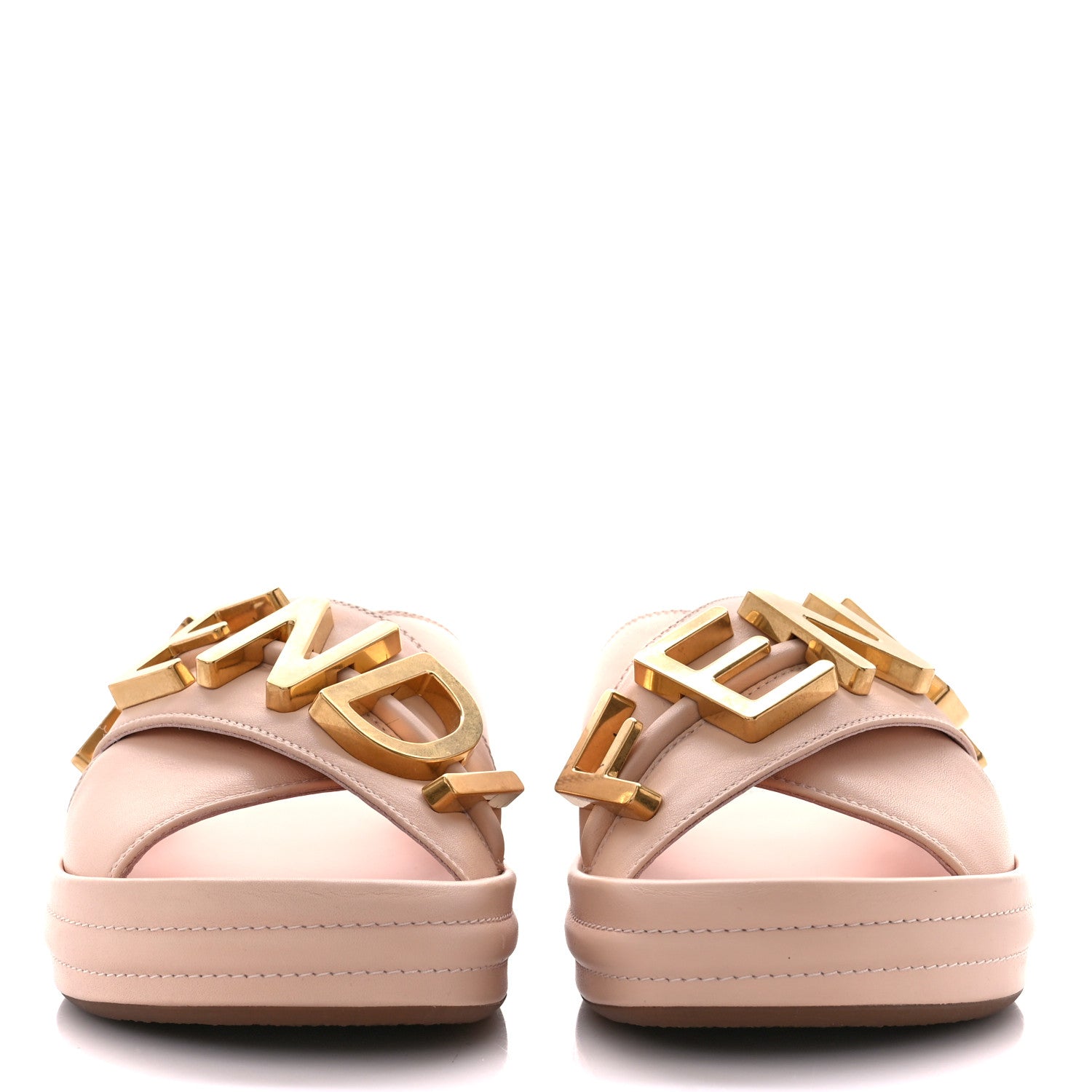 Fendi Vitello Womens Fendigraphy Slide Sandals 36 Light Rose 2 of 9