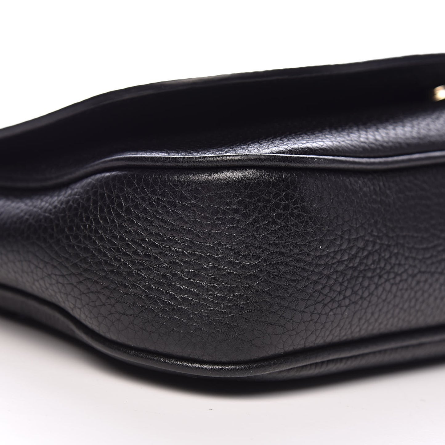 Pebbled Calfskin Medium Soho Flap Crossbody Black