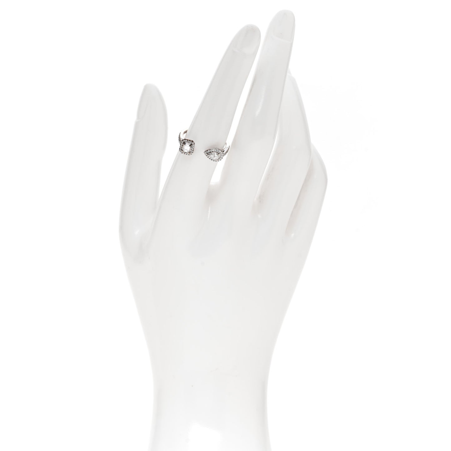 18K White Gold Diamond .47ctw My Twin Moi & Toi Ring 53 6.5