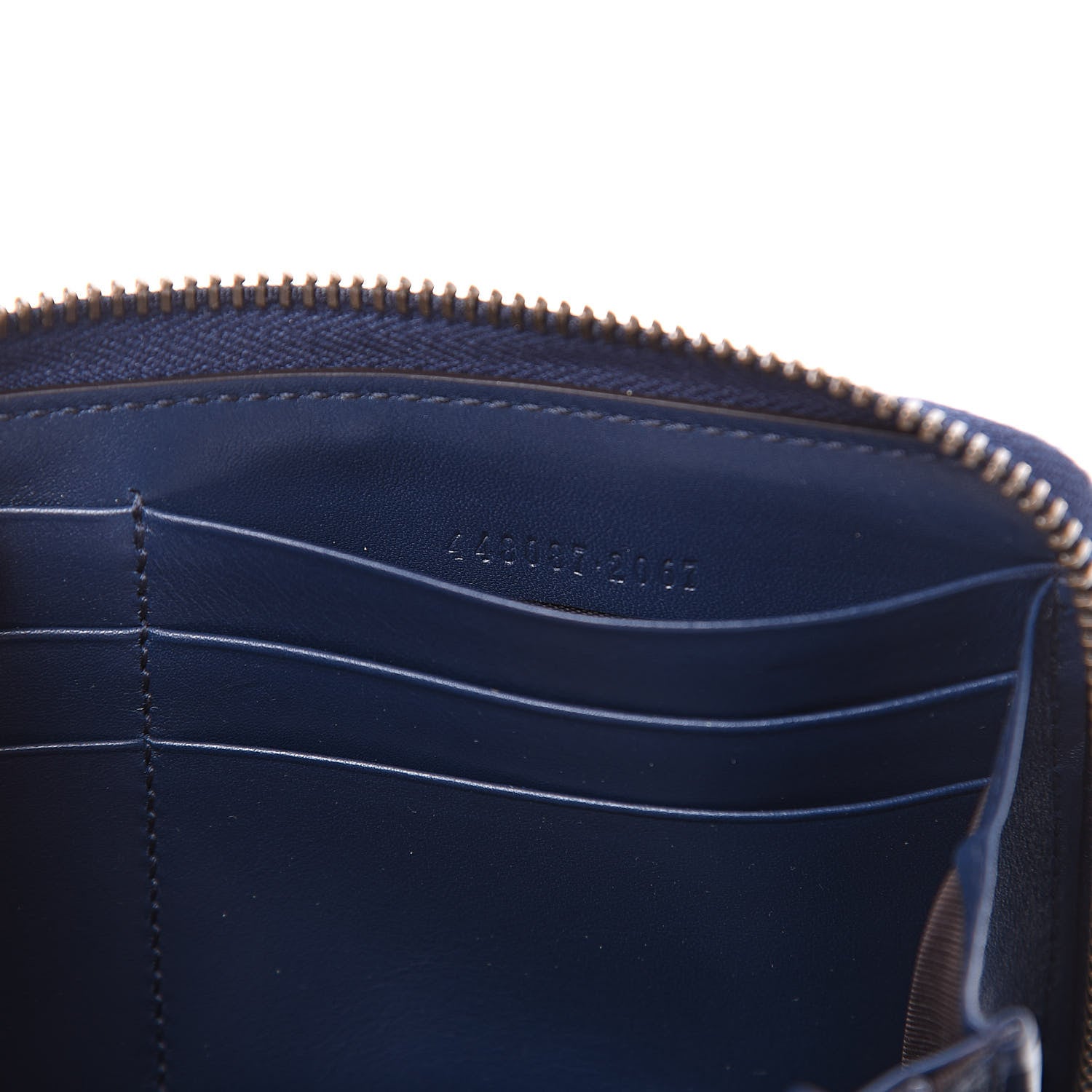 Gucci Calfskin Matelasse GucciGhost GG Marmont Zip Around Wallet Blue Agata Hibiscus Red 7 of 11