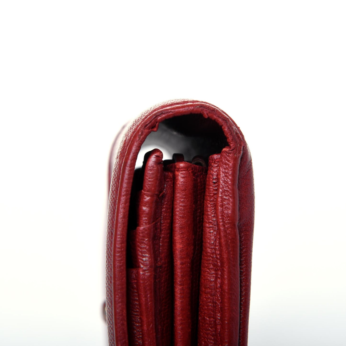 Textured Calfskin Classic Y Ligne Clutch Red