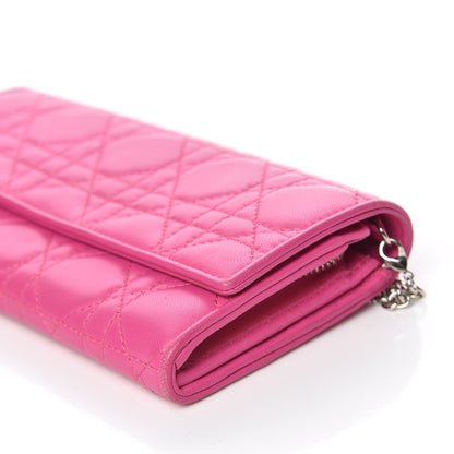 Christian Dior Lambskin Cannage Rendezvous Chain Wallet Pink 14 of 14