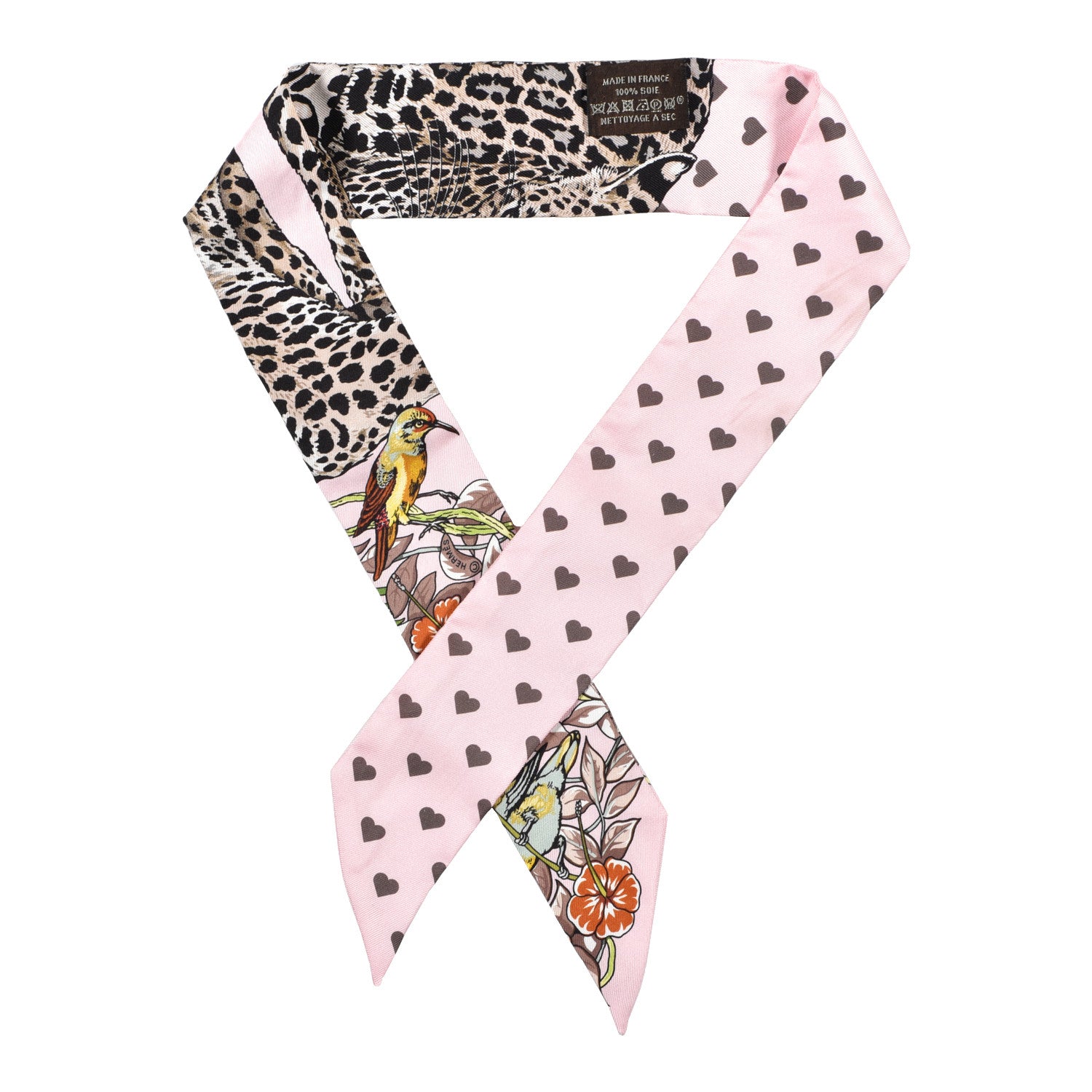 Hermes Silk Jungle Love Love Twilly Rose Pale Etoupe 1 of 4