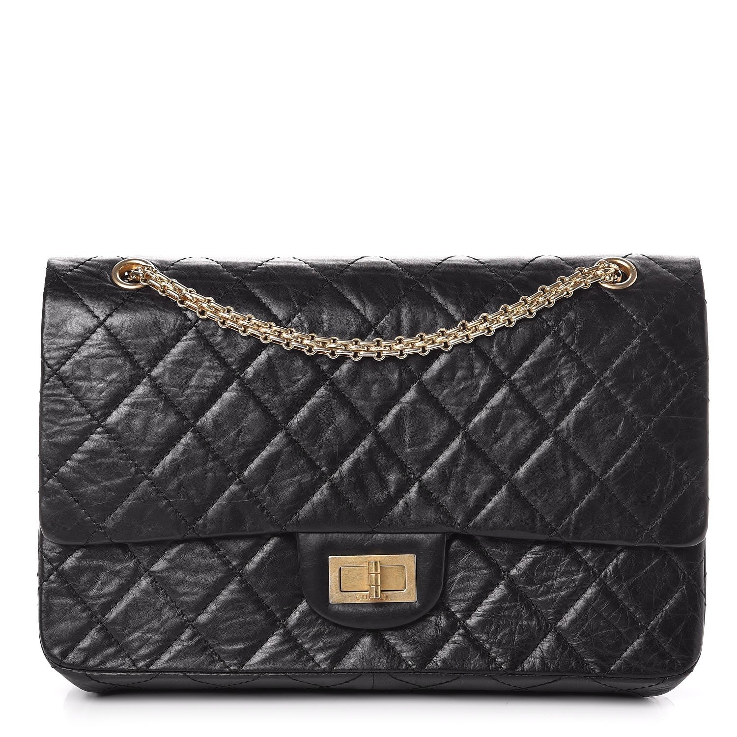 Chanel Aged Calfskin Quilted 50th Anniversary 2.55 Reissue 227 Flap Black 1 of 10