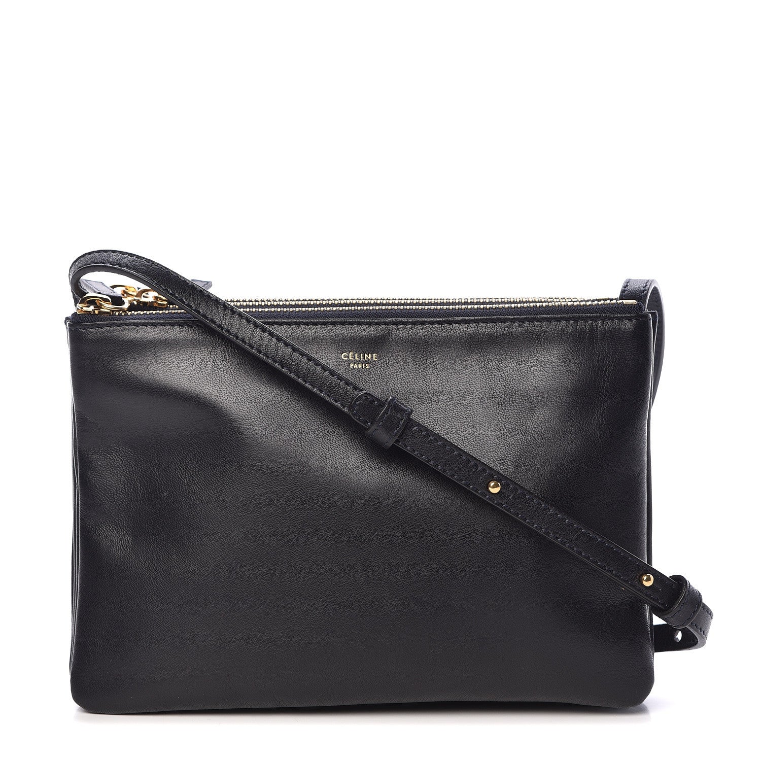 Celine Lambskin Small Trio Crossbody Bag Navy Blue 1 of 13