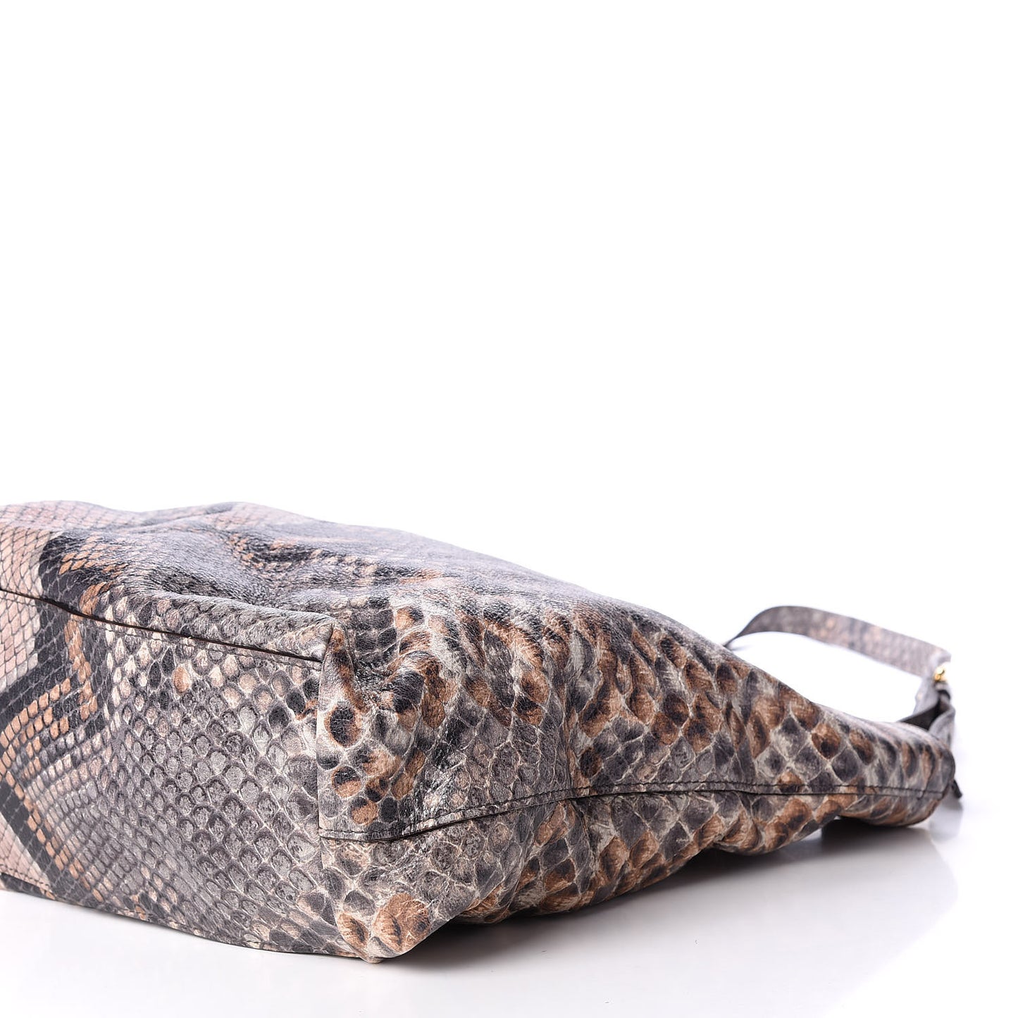Cervo Lux Snakeskin Print Shopping Bag Naturale