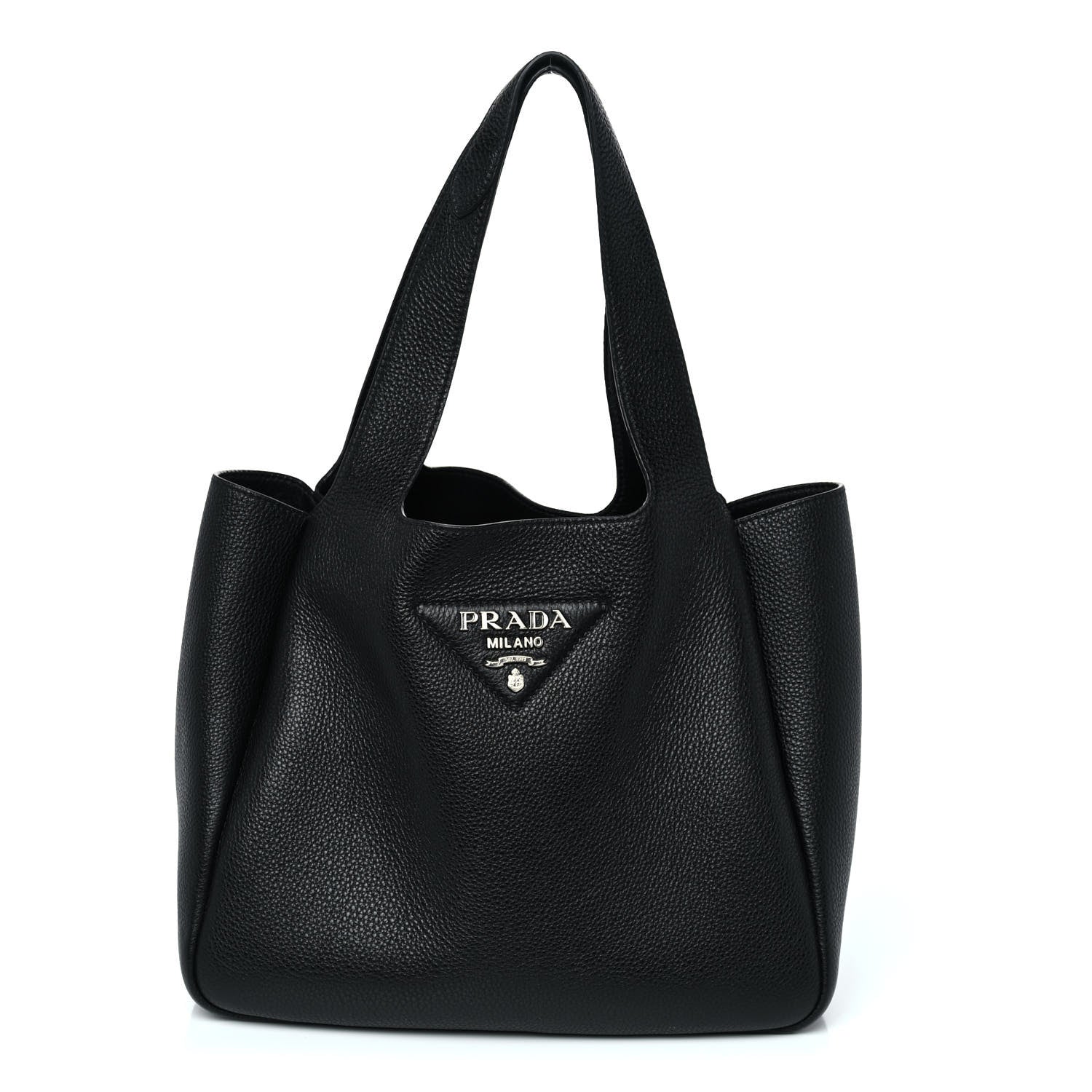 Prada Vitello Daino Soft Medium Dynamique Tote Black 1 of 11