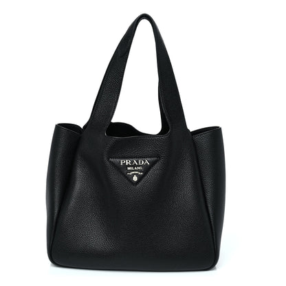 Prada Vitello Daino Soft Medium Dynamique Tote Black 1 of 11