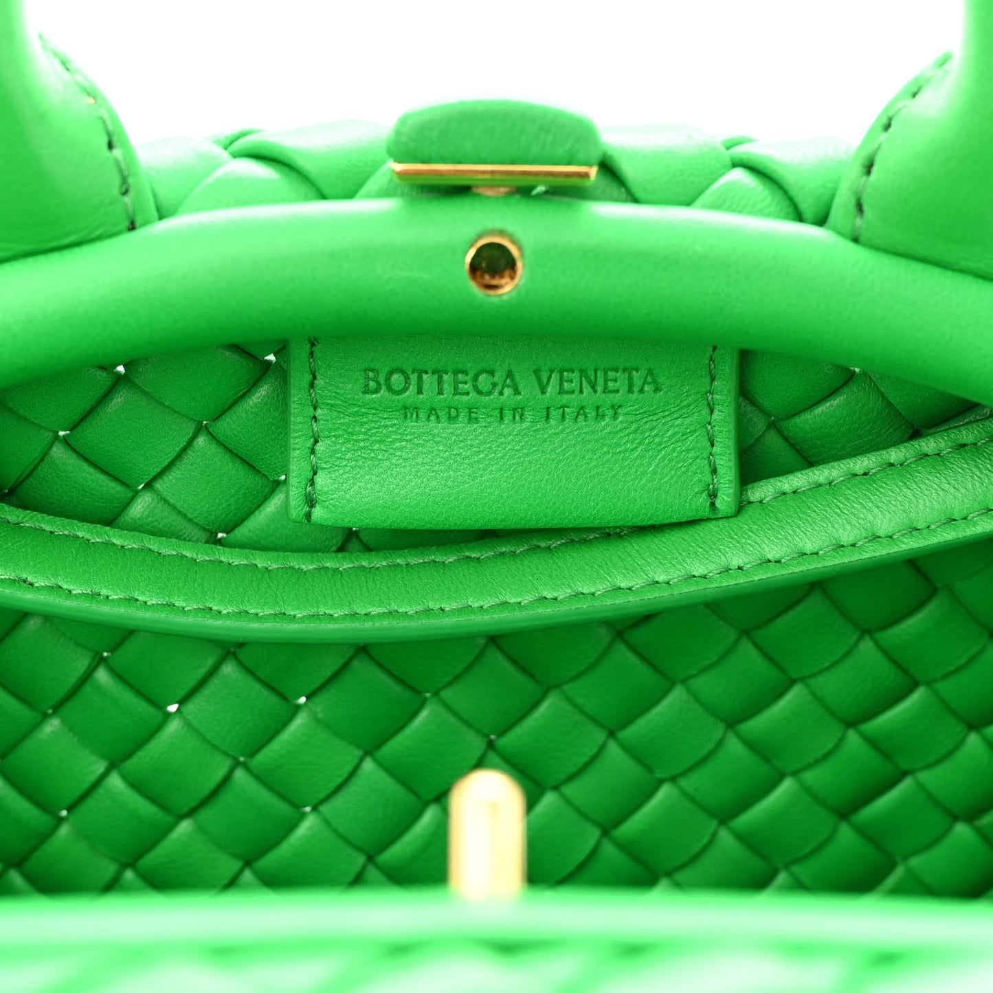 Nappa Intreccio Mini Padded Handle Bag Parakeet