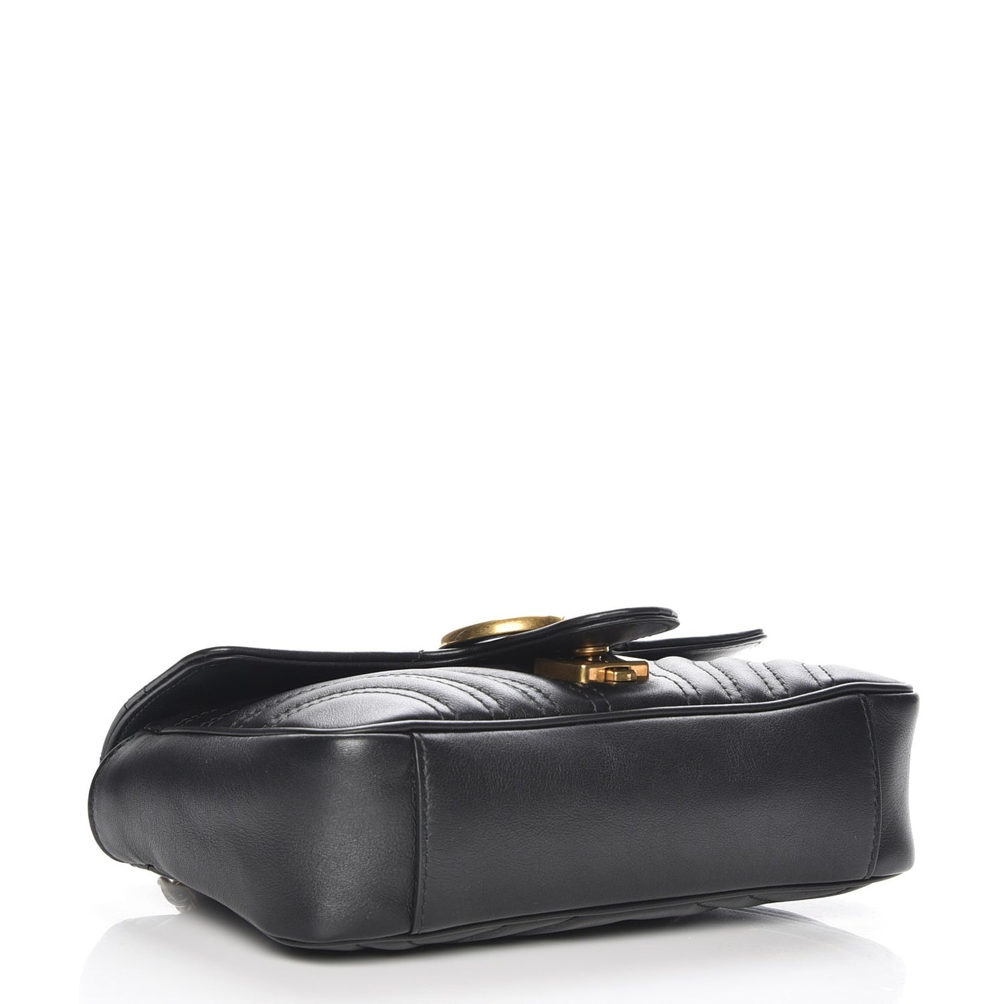 Calfskin Matelasse Mini GG Marmont Shoulder Bag Black
