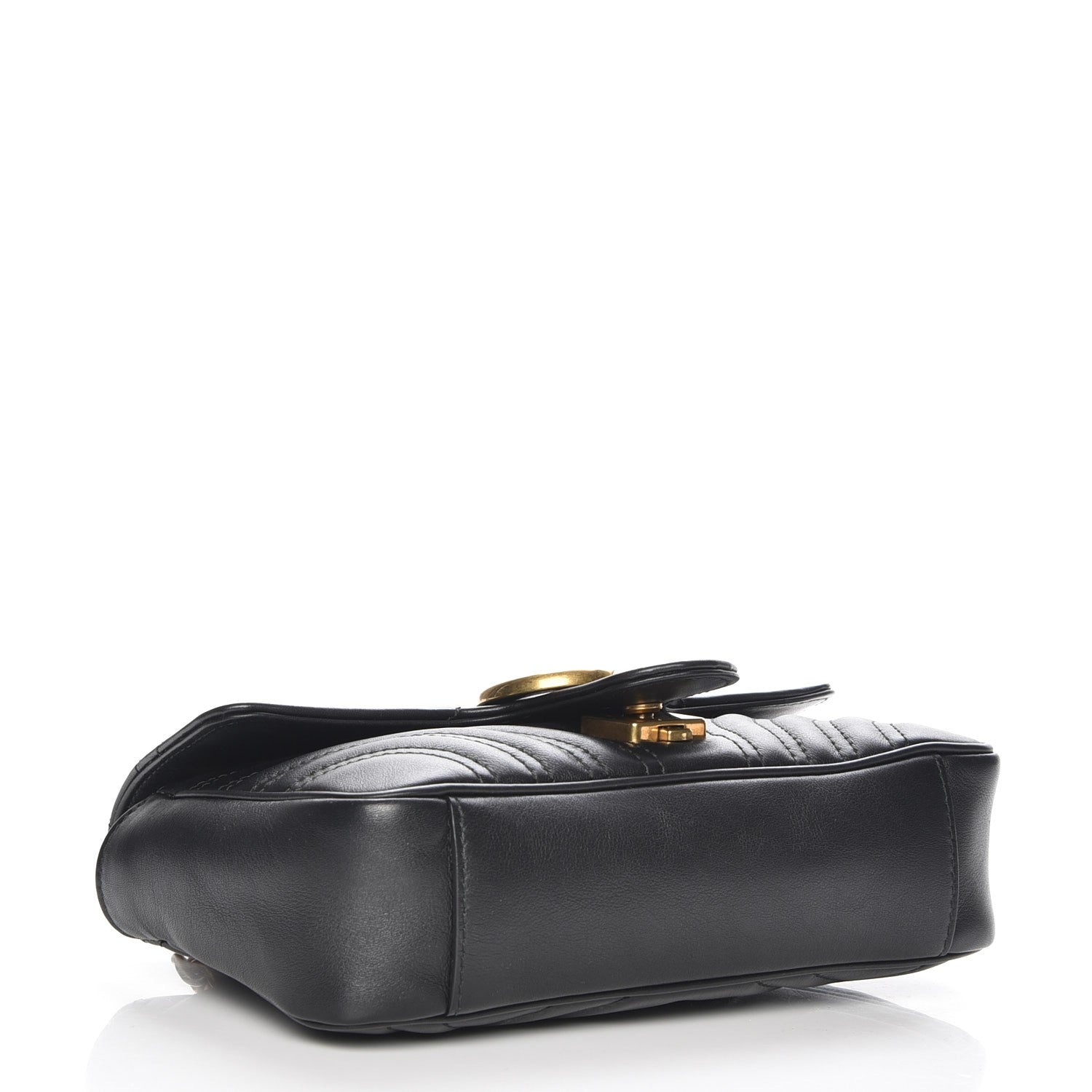 Gucci Calfskin Matelasse Mini GG Marmont Shoulder Bag Black 4 of 8