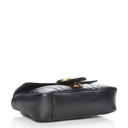 Gucci Calfskin Matelasse Mini GG Marmont Shoulder Bag Black 4 of 8