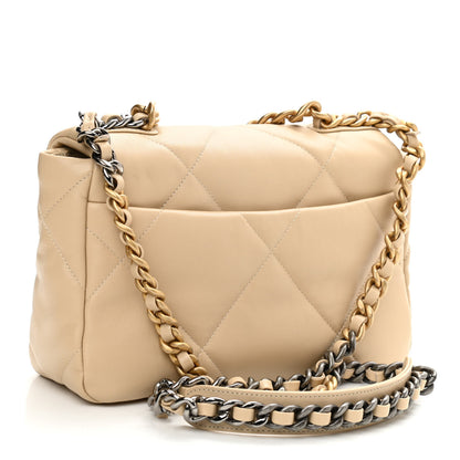Chanel Lambskin Quilted Medium Chanel 19 Flap Beige 3 of 10