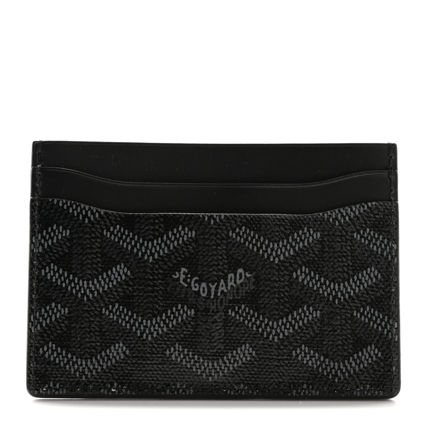 Goyardine Saint Sulpice Card Holder Jet Black