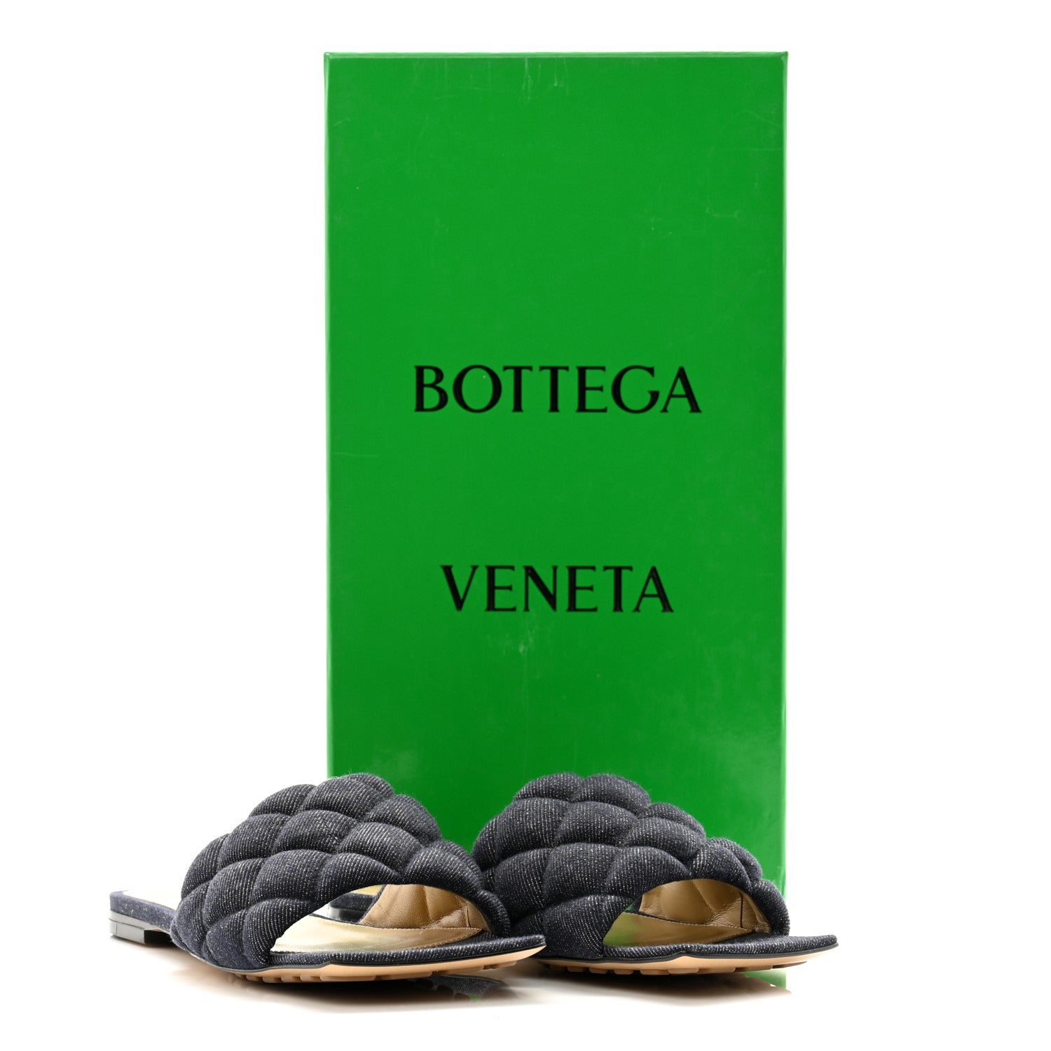 Bottega Veneta Denim Matelasse Padded Flat Sandals 35 Indigo 9 of 9