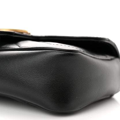 Gucci Calfskin Matelasse Super Mini GG Marmont Shoulder Bag Black 10 of 13