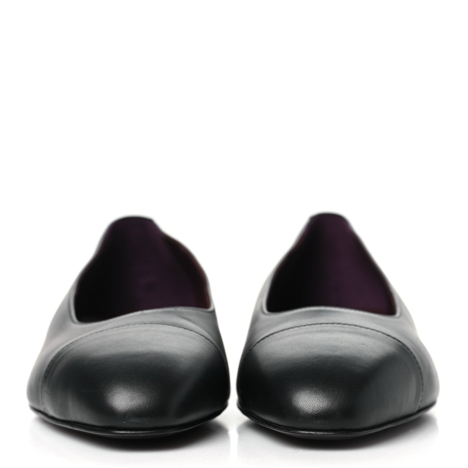 Chanel Lambskin Cap Toe CC Uniform Ballerina Flats 39 Black 2 of 8