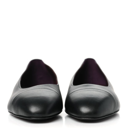 Chanel Lambskin Cap Toe CC Uniform Ballerina Flats 39 Black 2 of 8