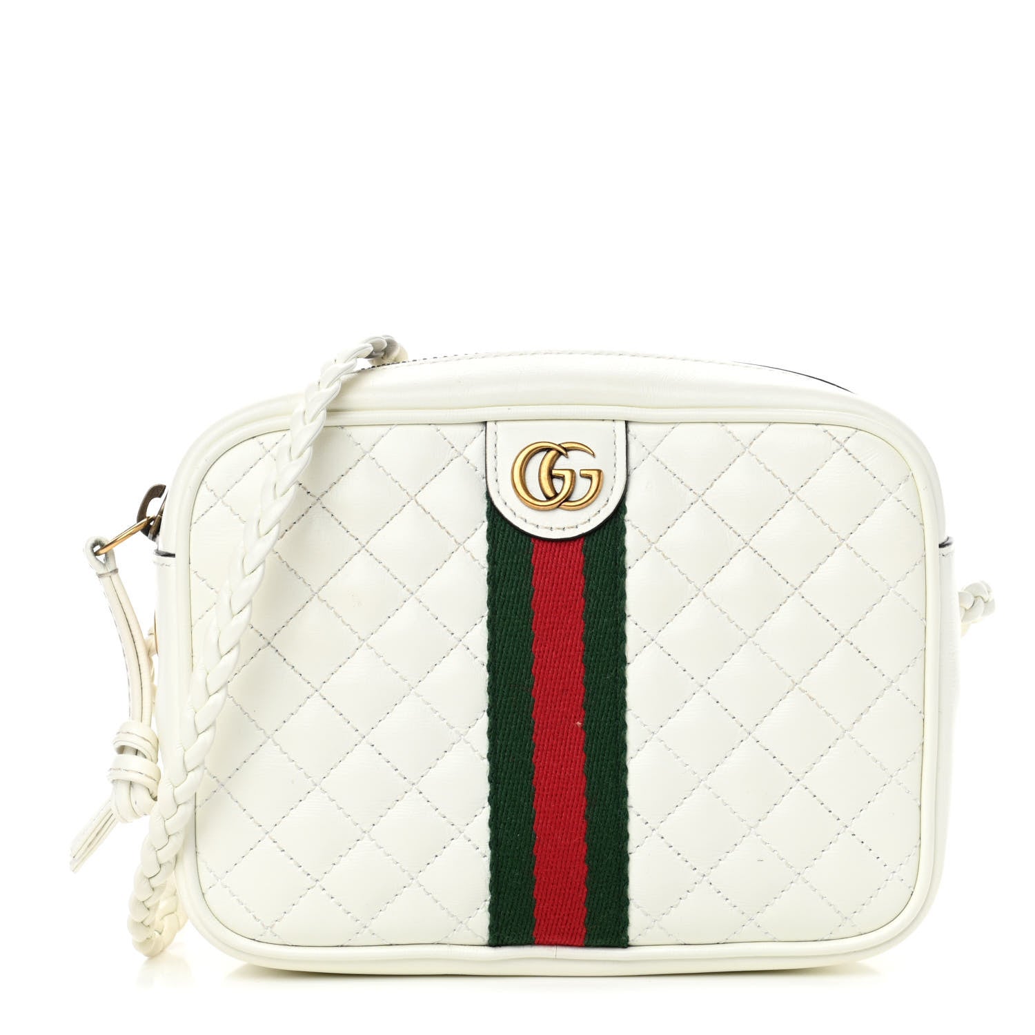 Gucci Calfskin Web Trapuntata Mini Shoulder Bag Off White 1 of 4
