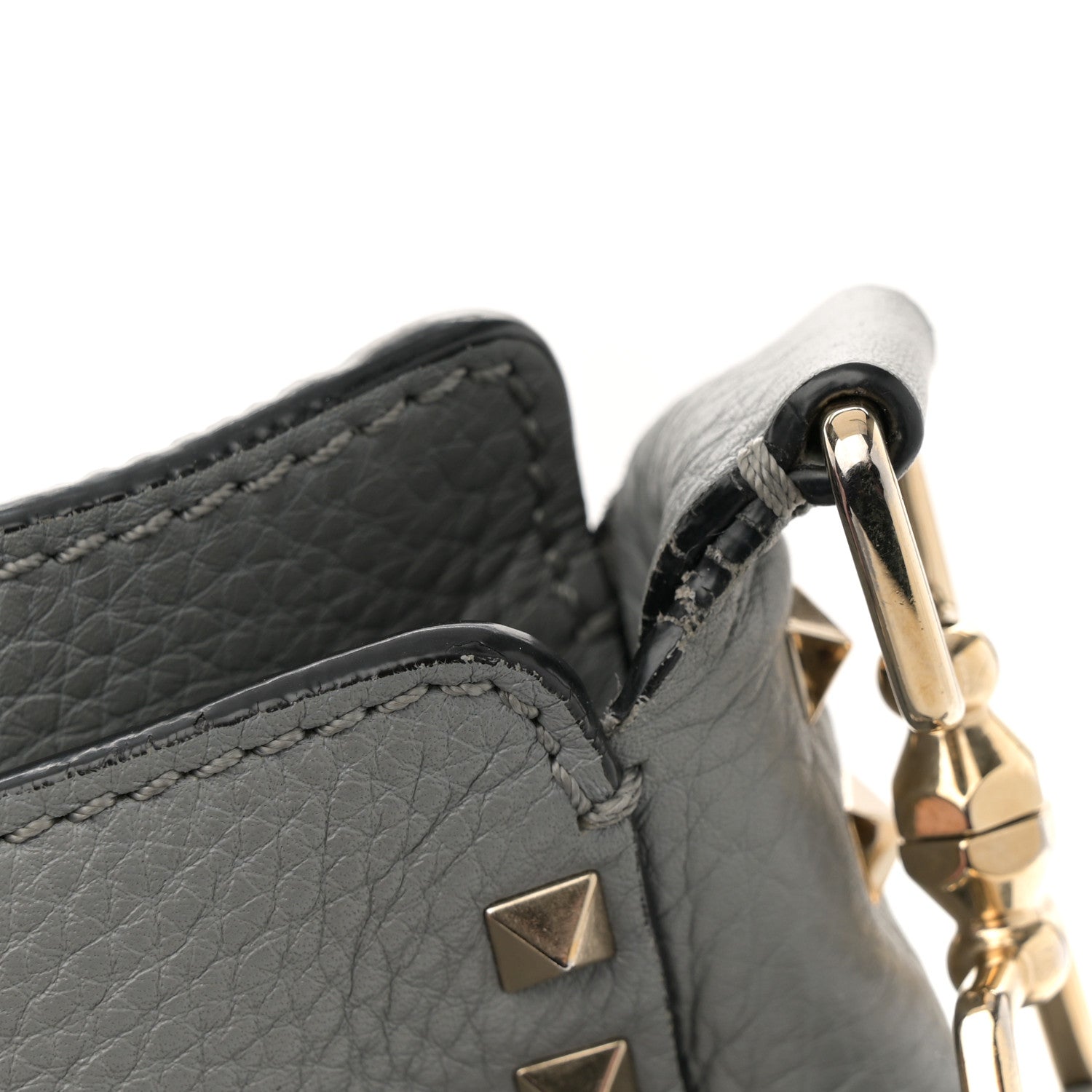 Valentino Garavani Pebbled Calfskin Small Rockstud Flip-Lock Messenger Bag Light Stone 11 of 13